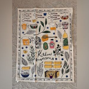 Anthropologie Multicolor Kitchen Conversions Towel NWOT